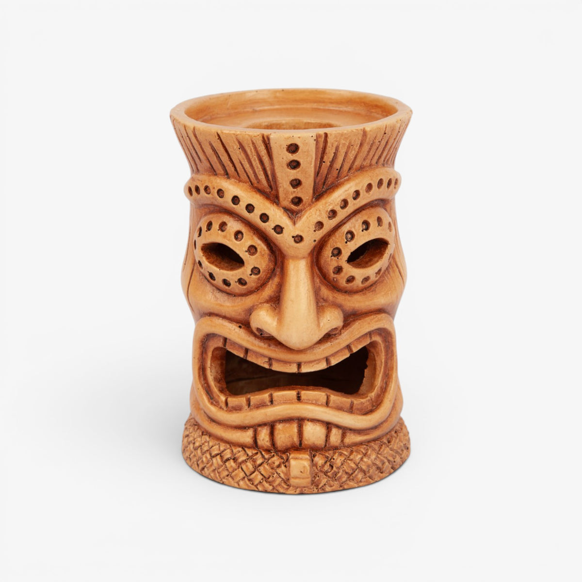 Golden Oak Tall Tiki Candle Holder