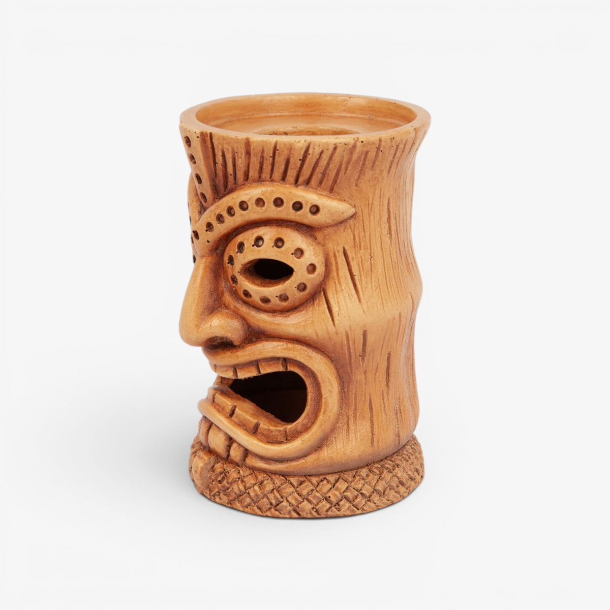 Golden Oak Tall Tiki Candle Holder