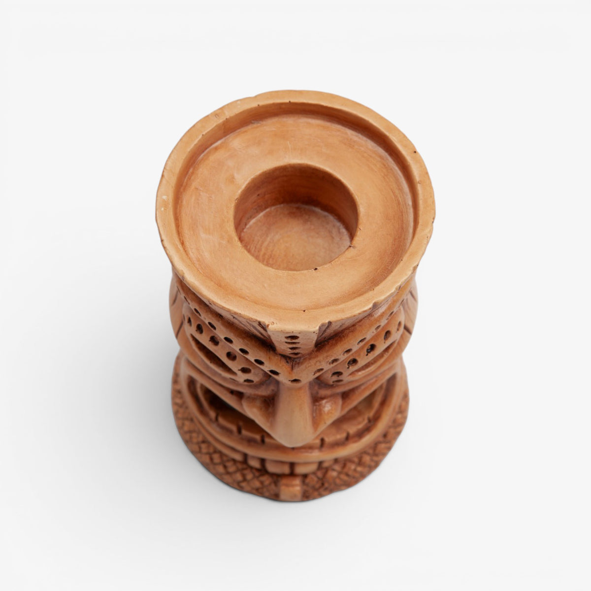Golden Oak Tall Tiki Candle Holder