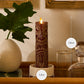 Cherry Mahogany Chalky Etched Slim Tiki Flameless Candle Pillar