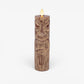Cherry Mahogany Chalky Etched Slim Tiki Flameless Candle Pillar