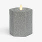 Brilliant Silver Hexagon Flameless Candle Pillar