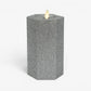 Brilliant Silver Hexagon Flameless Candle Pillar