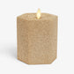 Champagne Glow Hexagon Flameless Candle Pillar