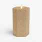Champagne Glow Hexagon Flameless Candle Pillar