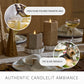 Champagne Glow Hexagon Flameless Candle Pillar
