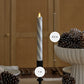 Brilliant Silver Candy Cane Glitter Flameless Candle Taper