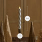 Champagne Glow Candy Cane Glitter Flameless Candle Taper
