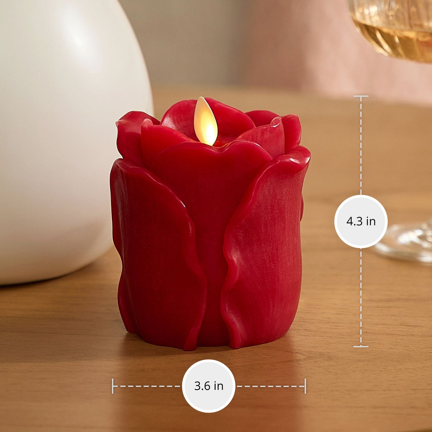 True Red Flameless Candle Rose Bud