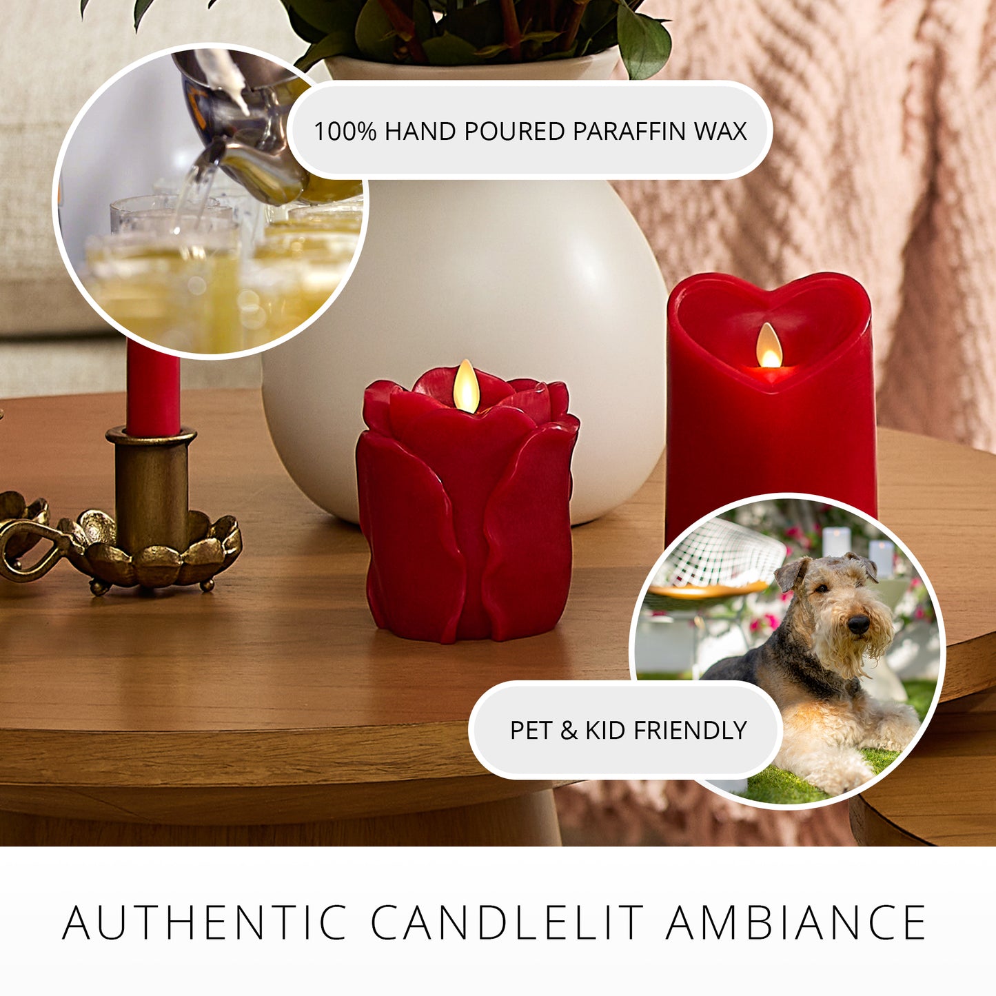 True Red Flameless Candle Rose Bud