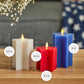 Set of 3 Red, White & Blue Star-shaped Flameless Candle Pillars
