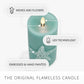Soft Teal Embossed Starfish Flameless Candle Pillar