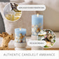 Soft Chambray Embedded Seashell & Starfish Flameless Candle Pillars