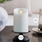 Dazzling White Glitter Flameless Candle Pillars