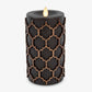 Black Embossed Fretwork Flameless Candle Pillar