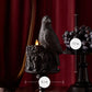 Black Flameless Candle Perching Crow
