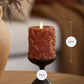 Caramel Café Embossed Leaves Flameless Candle Pillars