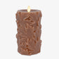 Caramel Café Embossed Leaves Flameless Candle Pillars