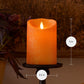 Russet Orange Glitter Flameless Candle Pillar