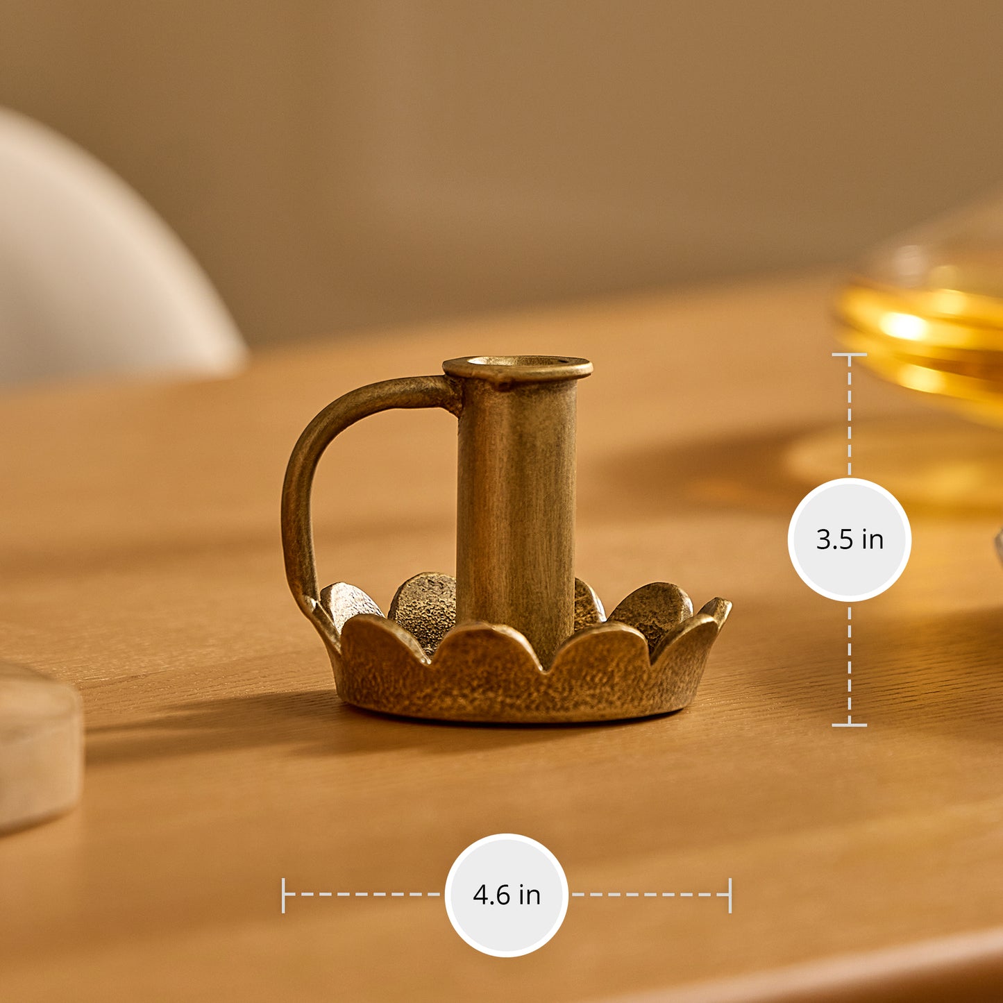 Brass Wrought Iron Scalloped Taper Holders