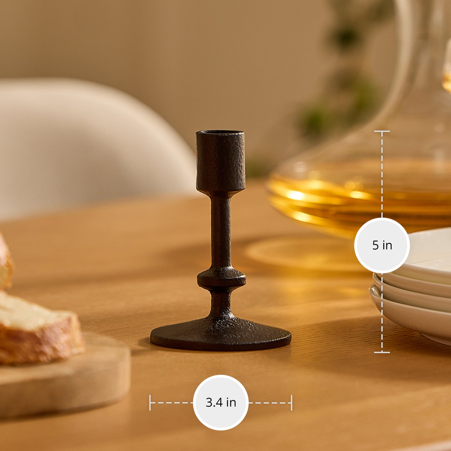 Black Wrought Iron Modern Taper Holders