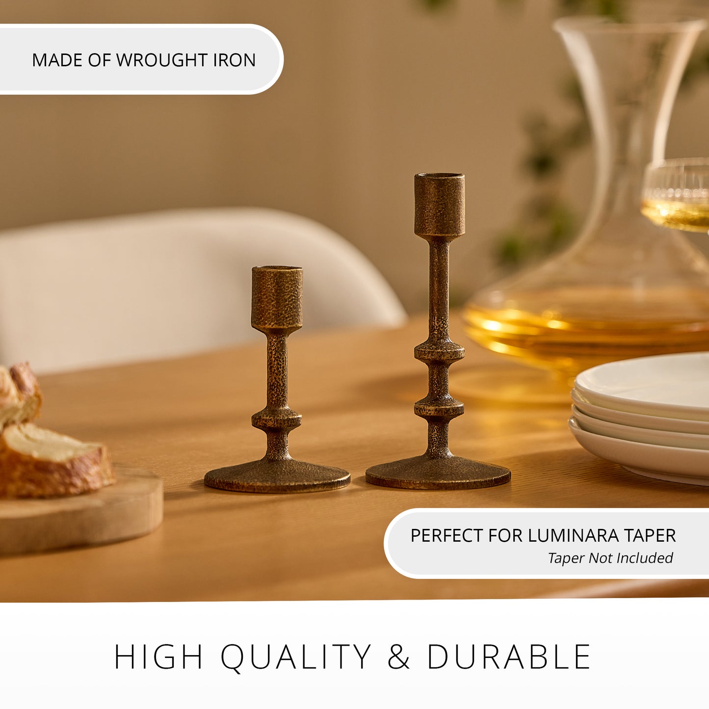 Brass Wrought Iron Modern Taper Holders