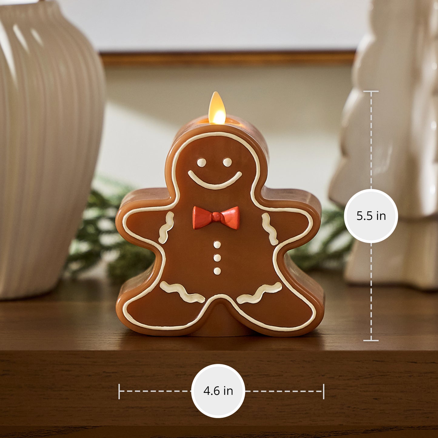 Gingerbread Boy Flameless Candle