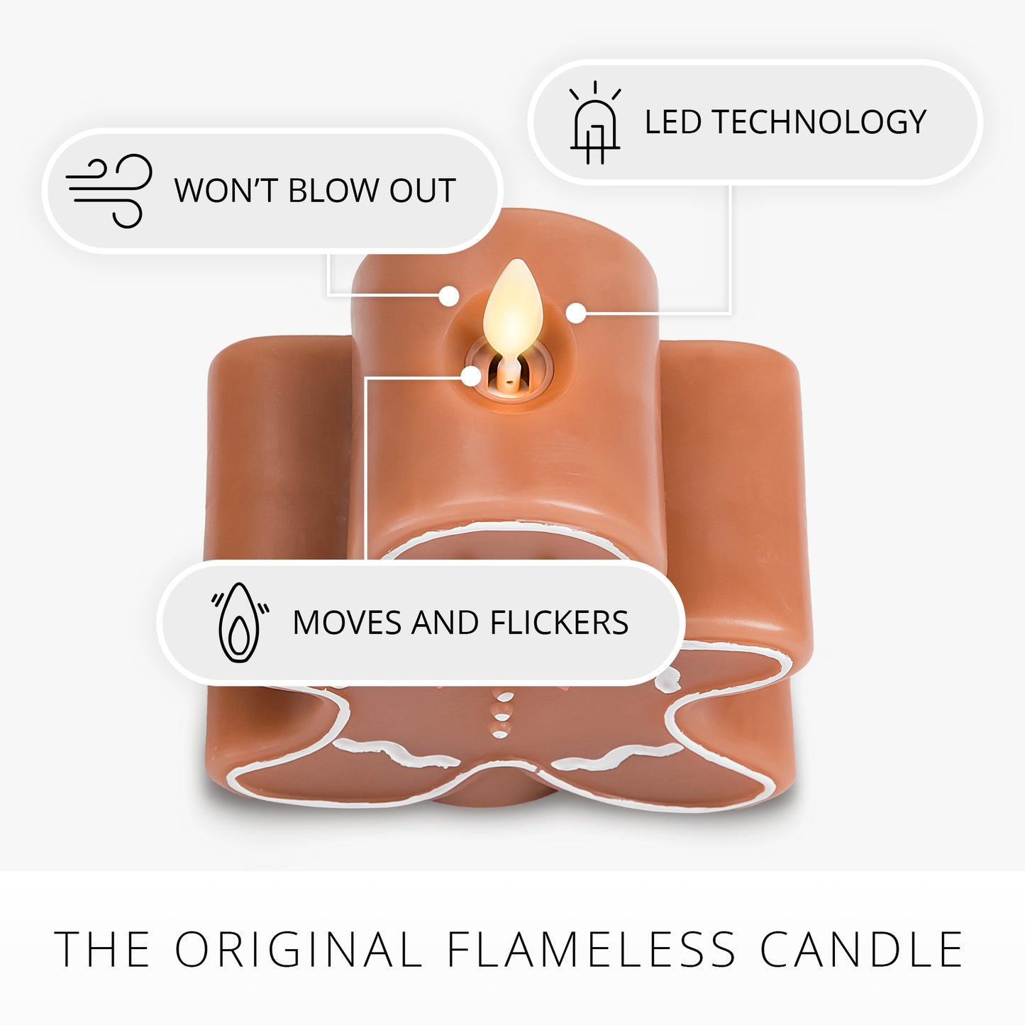 Gingerbread Boy Flameless Candle