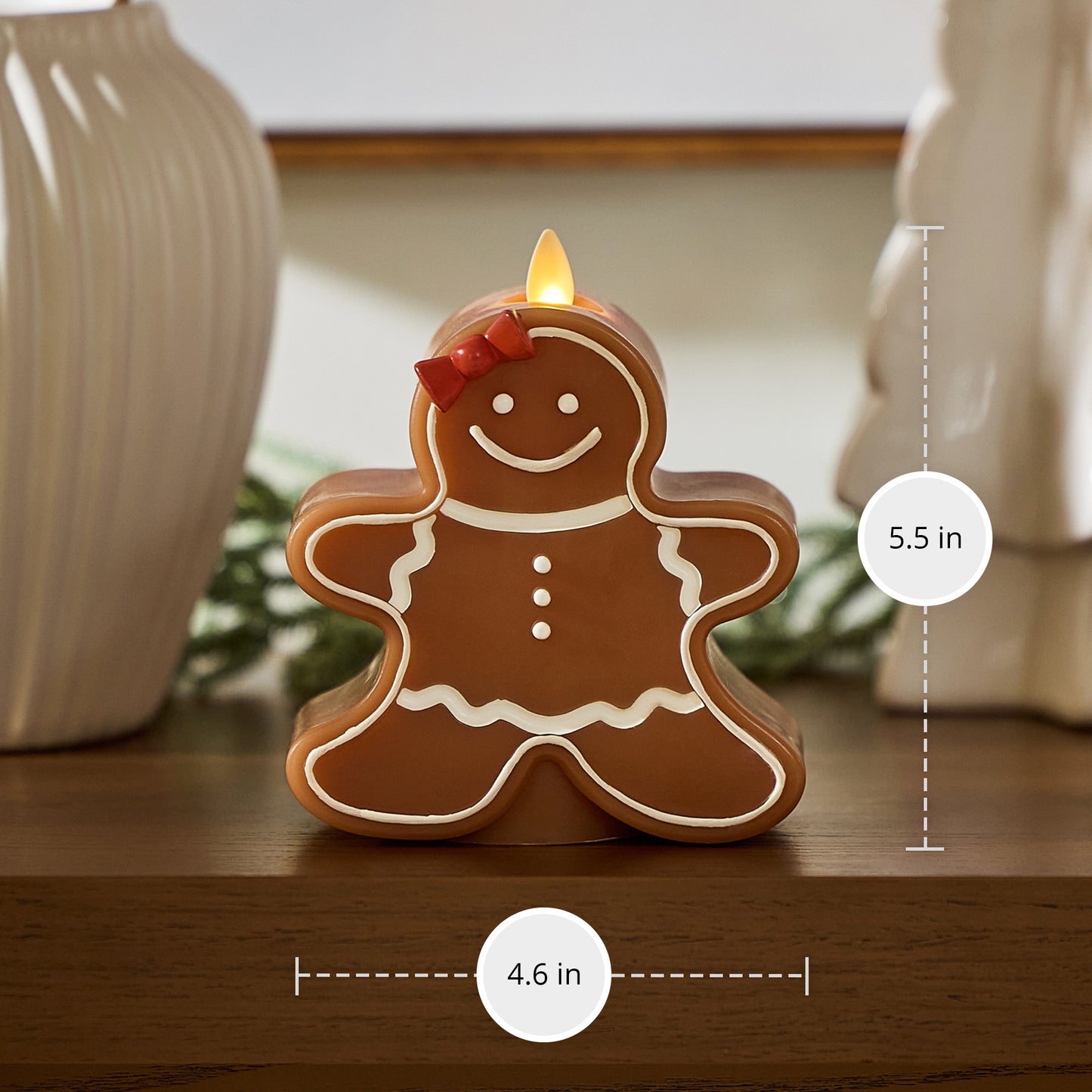 Gingerbread Girl Flameless Candle