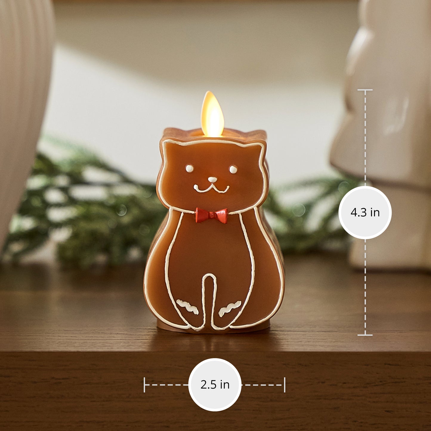 Gingerbread Cat Flameless Candle