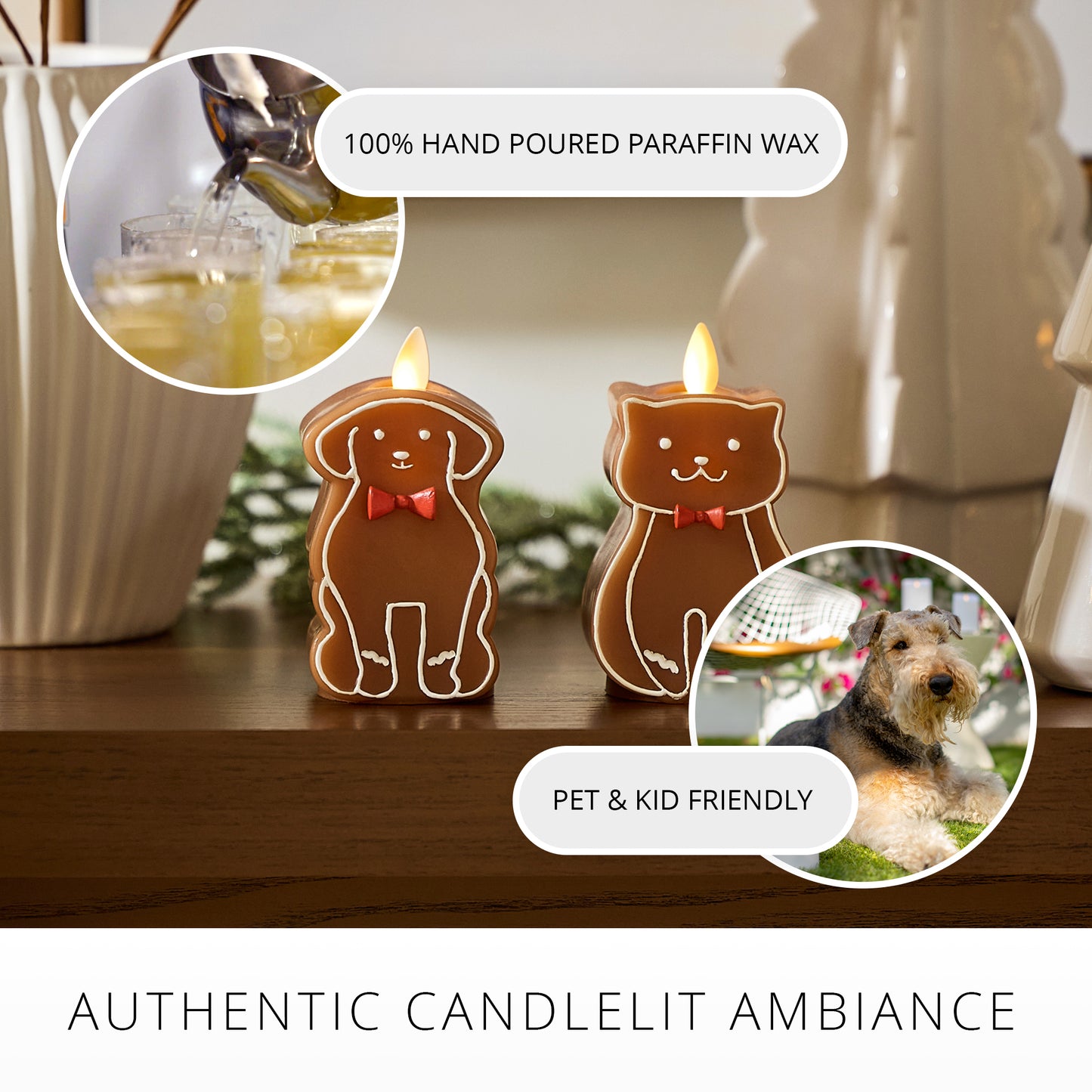 Gingerbread Cat Flameless Candle