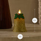 Gilded Gold Glitter Holiday Bell Flameless Candle