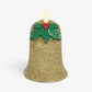 Gilded Gold Glitter Holiday Bell Flameless Candle
