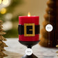 Holiday Red Santa Belt Flameless Candle Pillar