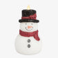 White Glitter Flameless Candle Snowgirl