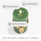Holiday Green Reindeer Flameless Candle Pillar