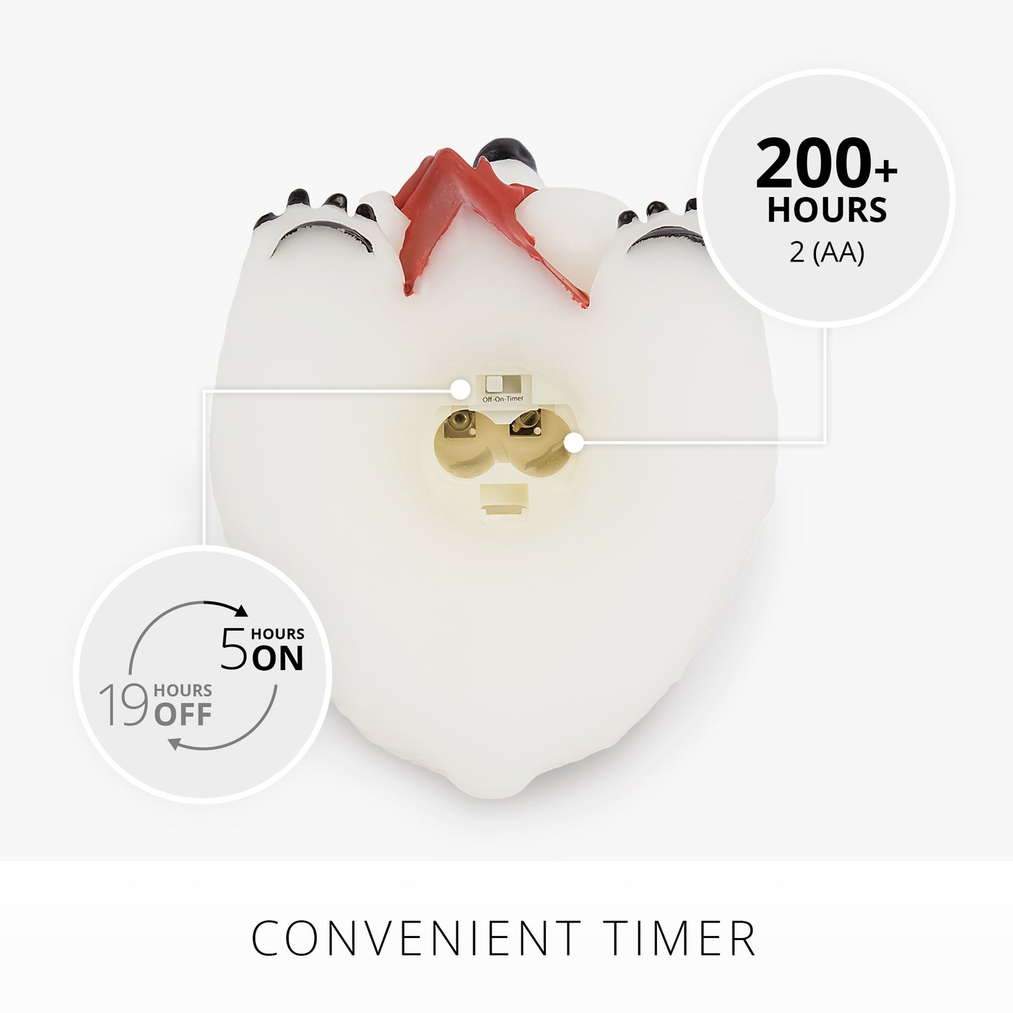 Star White Flameless Candle Polar Bear