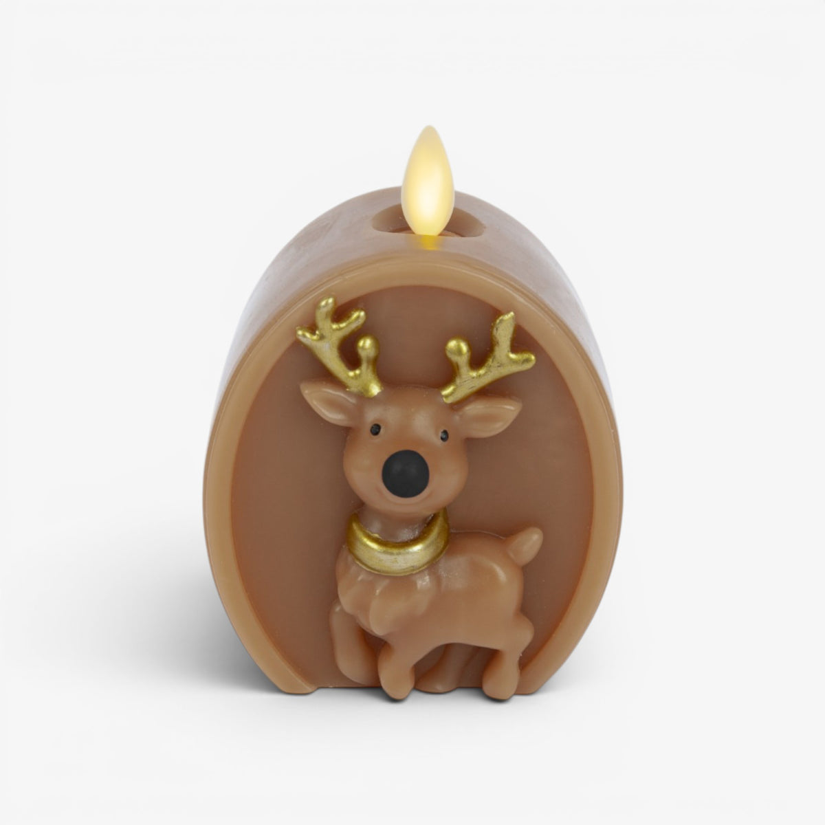 Brown Sugar Reindeer Flameless Candle Ornament