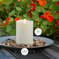 Outdoor Flameless Ivory Pearl Candle Pillar - Melted Top - 3.75" Width