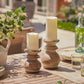 Pearl Ivory Outdoor Flameless Candle Pillar - Melted Top - 3.25" Width