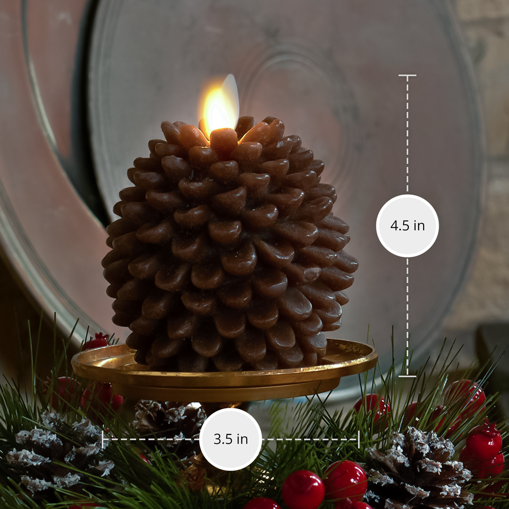 Flameless Candle Pinecone Brown Luminara