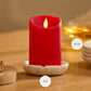 True Red Flameless Candle Pillar - Scallop Top - 3" Width