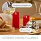 True Red Flameless Candle Pillar - Scallop Top - 3" Width