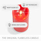 True Red Flameless Candle Pillar - Scallop Top - 3" Width