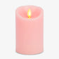 Saga Rose Flameless Candle Pillar - Scallop Top - 3" Width