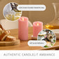 Saga Rose Flameless Candle Pillar - Scallop Top - 3" Width
