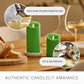 Vibrant Green Flameless Candle Pillar - Scallop Top - 3" Width