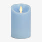 Airy Blue Flameless Candle Pillar - Scallop Top - 3" Width