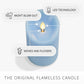 Airy Blue Flameless Candle Pillar - Scallop Top - 3" Width