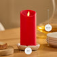 True Red Flameless Candle Pillar - Scallop Top - 3" Width